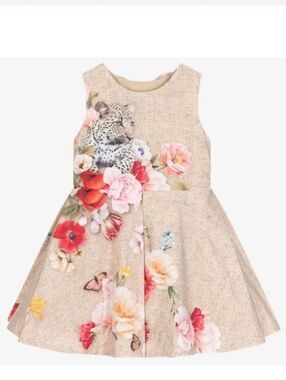 Lapin House Cotton Dress Girls Floral Beautiful Leopard Flowers